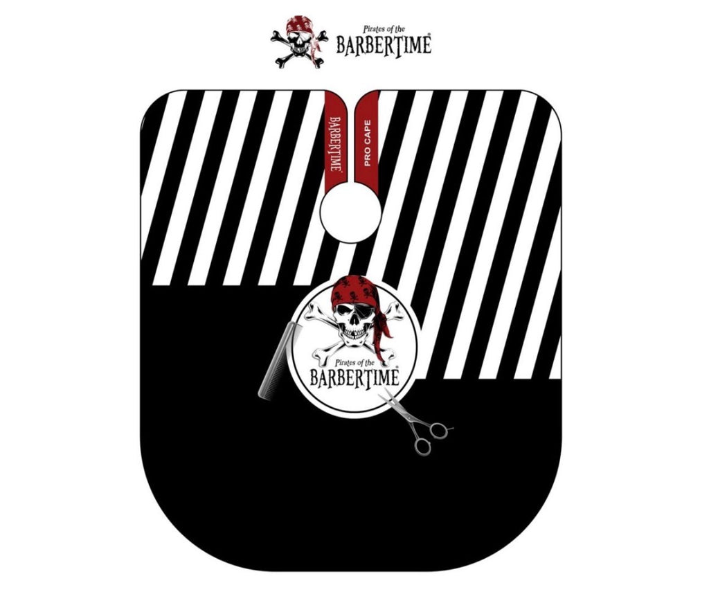 Black White Banded Pro Barber Cape