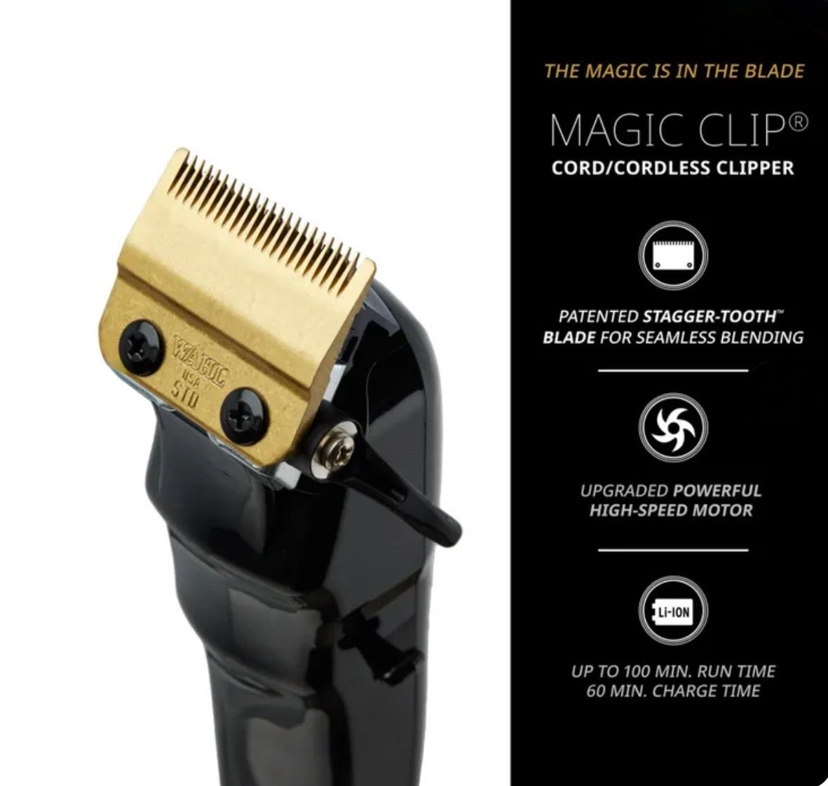 WAHL 5-Star Black Cord/Cordless Magic Clip