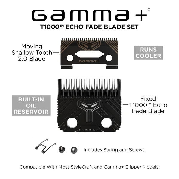 GAMMA + BLACK DLC T1000 ECHO FADE BLADE & SHALLOW 2.0 CUTTER