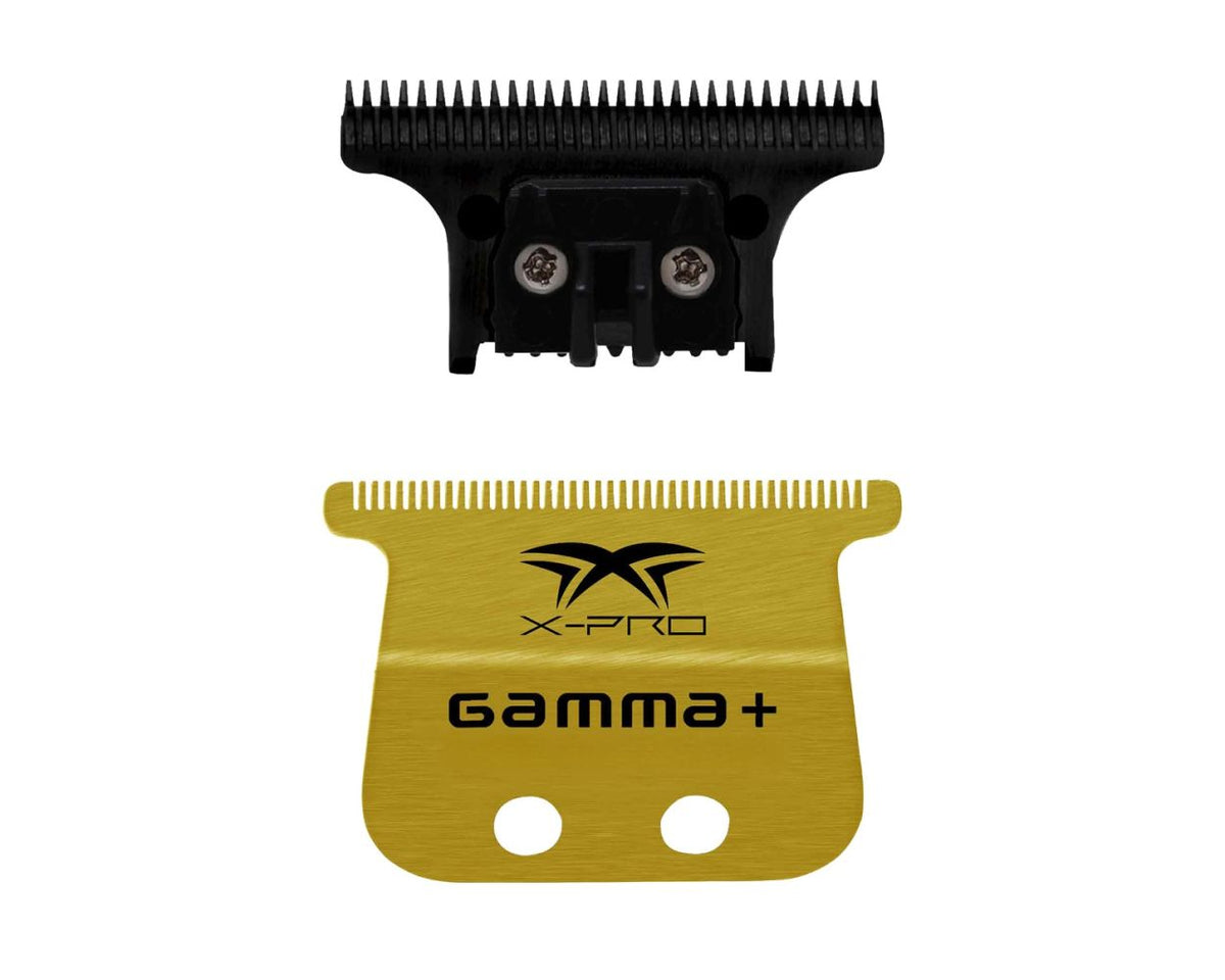 GAMMA+ WIDE GOLD TITANIUM FIXED BLADE & DLC THE ONE CUTTING TRIMMER BLADE SET